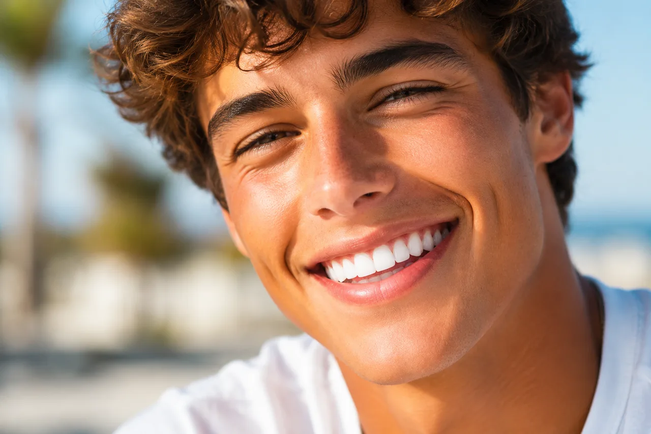 A smiling Perfect White Smile patient